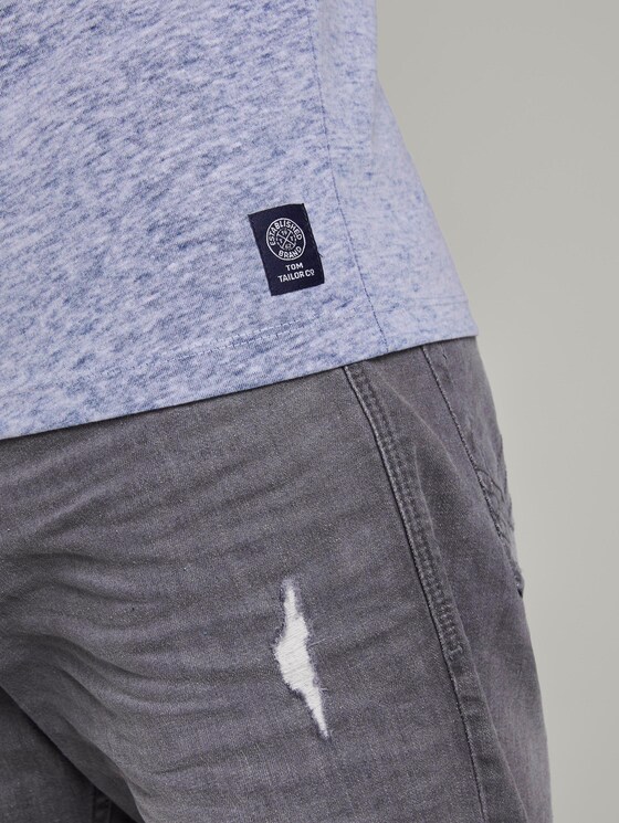 T-shirt with a pale striped print - Men - after dark blue T-shirt with a pale striped print - Men - after dark blue - 10 - TOM TAILOR