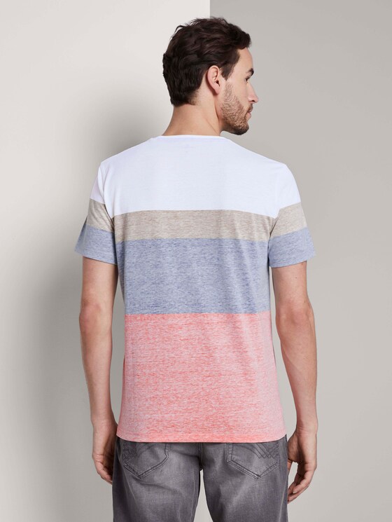 T-Shirt mit blassem Streifenprint - Männer - true orange T-Shirt mit blassem Streifenprint - Männer - true orange - 2 - TOM TAILOR