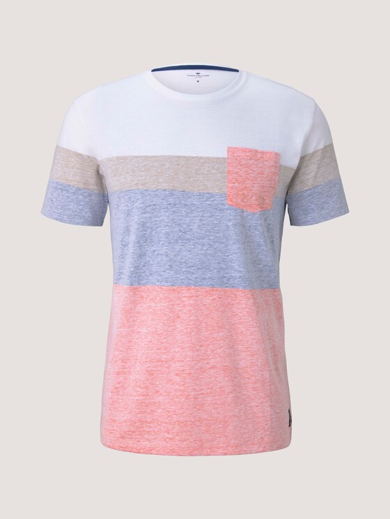 T-Shirt mit blassem Streifenprint - Männer - true orange T-Shirt mit blassem Streifenprint - Männer - true orange - 7 - TOM TAILOR