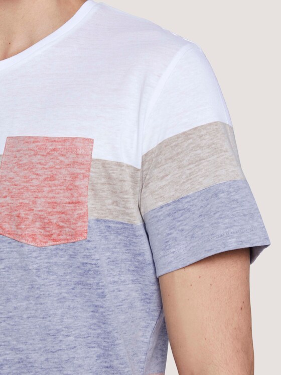 T-Shirt mit blassem Streifenprint - Männer - true orange T-Shirt mit blassem Streifenprint - Männer - true orange - 9 - TOM TAILOR