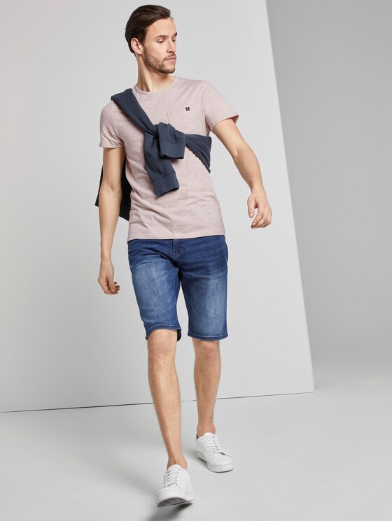 Structured T-shirt with a chest pocket - Men - sandy dot structure Structured T-shirt with a chest pocket - Men - sandy dot structure - 3 - TOM TAILOR