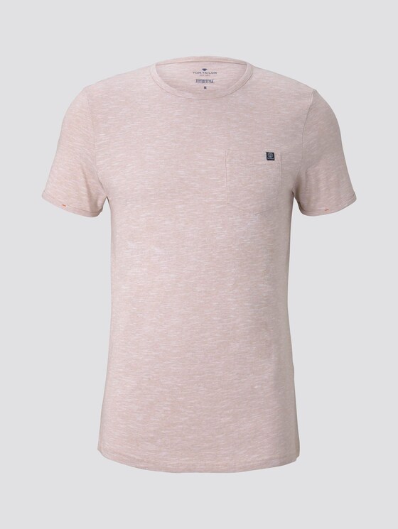 Structured T-shirt with a chest pocket - Men - sandy dot structure Structured T-shirt with a chest pocket - Men - sandy dot structure - 7 - TOM TAILOR