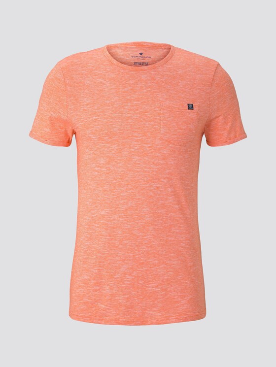 Strukturiertes T-Shirt mit Brusttasche - Männer - orange dot structure Strukturiertes T-Shirt mit Brusttasche - Männer - orange dot structure - 7 - TOM TAILOR