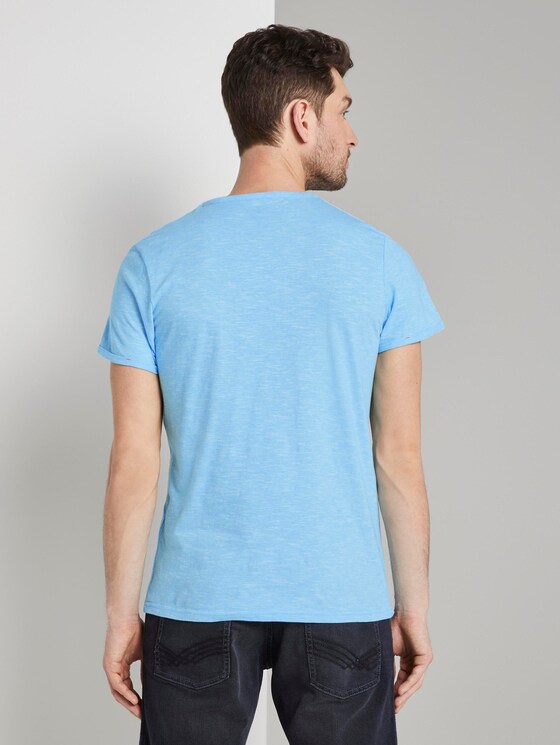 Strukturiertes T-Shirt mit Brusttasche - Männer - teal dot structure Strukturiertes T-Shirt mit Brusttasche - Männer - teal dot structure - 2 - TOM TAILOR
