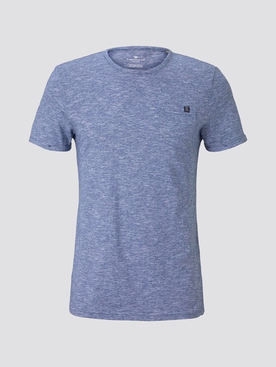 Strukturiertes T-Shirt mit Brusttasche - Männer - blue dot structure Strukturiertes T-Shirt mit Brusttasche - Männer - blue dot structure - 7 - TOM TAILOR