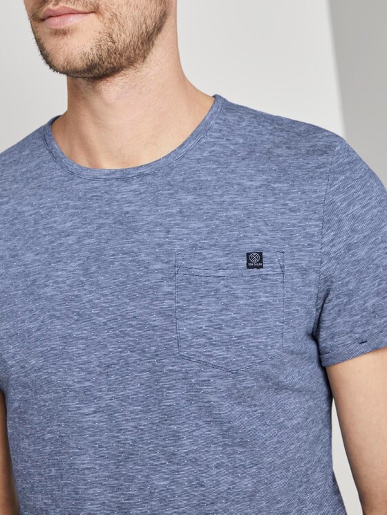 Strukturiertes T-Shirt mit Brusttasche - Männer - blue dot structure Strukturiertes T-Shirt mit Brusttasche - Männer - blue dot structure - 9 - TOM TAILOR