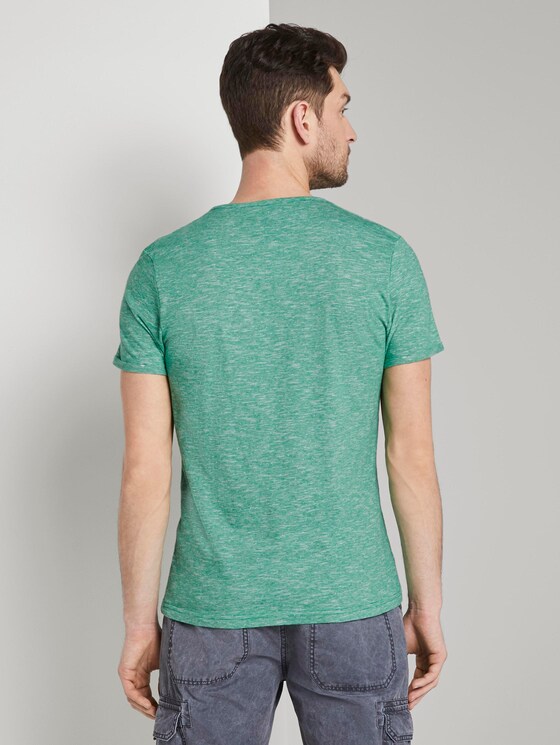 Strukturiertes T-Shirt mit Brusttasche - Männer - green dot structure Strukturiertes T-Shirt mit Brusttasche - Männer - green dot structure - 2 - TOM TAILOR