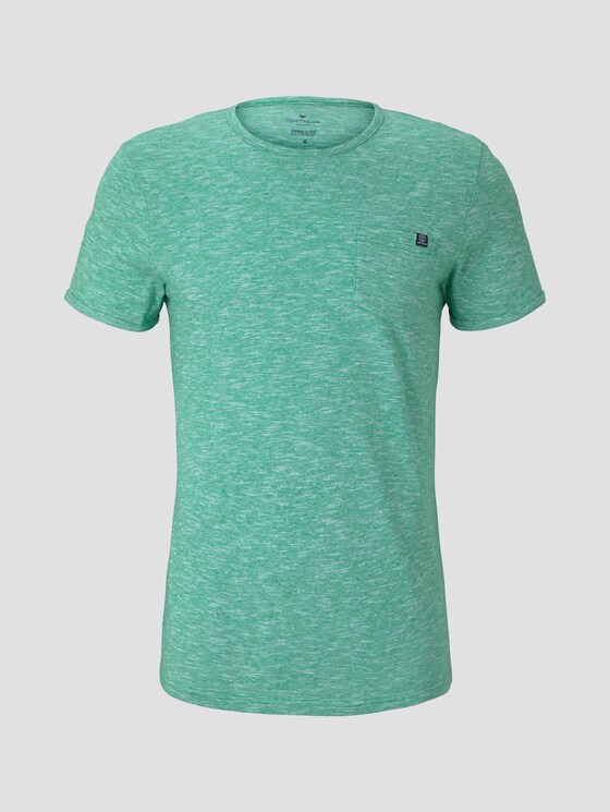 Strukturiertes T-Shirt mit Brusttasche - Männer - green dot structure Strukturiertes T-Shirt mit Brusttasche - Männer - green dot structure - 7 - TOM TAILOR