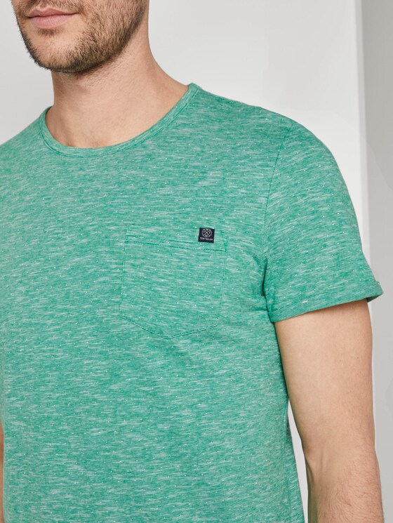 Strukturiertes T-Shirt mit Brusttasche - Männer - green dot structure Strukturiertes T-Shirt mit Brusttasche - Männer - green dot structure - 9 - TOM TAILOR