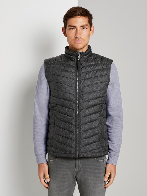 Lightweight Stepp-Weste - Männer - grey melange design Lightweight Stepp-Weste - Männer - grey melange design - 1 - TOM TAILOR