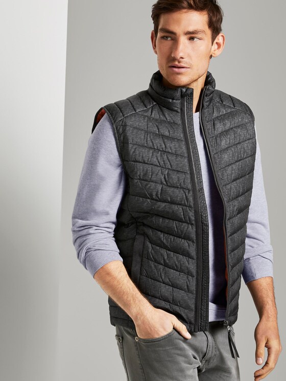 Lightweight Stepp-Weste - Männer - grey melange design Lightweight Stepp-Weste - Männer - grey melange design - 5 - TOM TAILOR