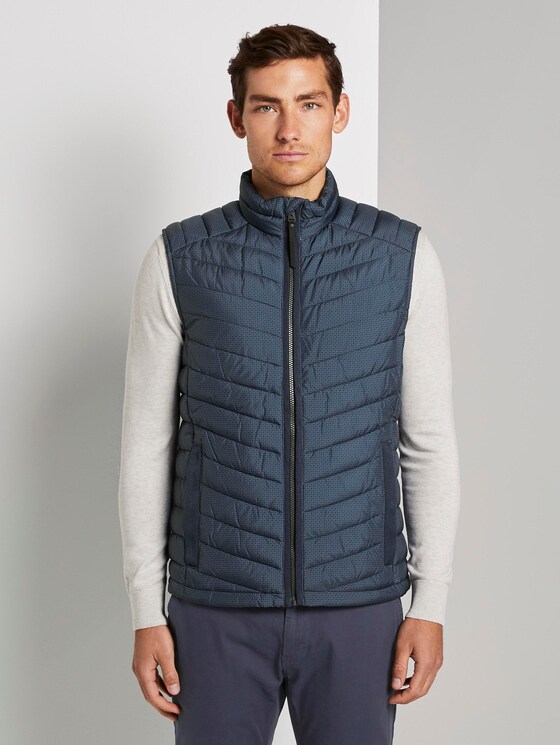 Lightweight Stepp-Weste - Männer - blue stroke design Lightweight Stepp-Weste - Männer - blue stroke design - 1 - TOM TAILOR