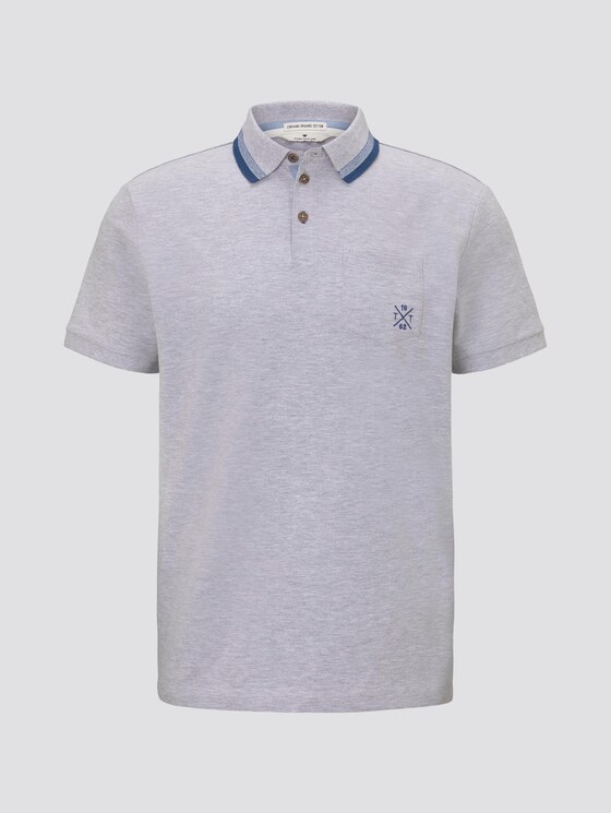 Poloshirt mit Brusttasche - Männer - Light Stone Grey Melange Poloshirt mit Brusttasche - Männer - Light Stone Grey Melange - 7 - TOM TAILOR