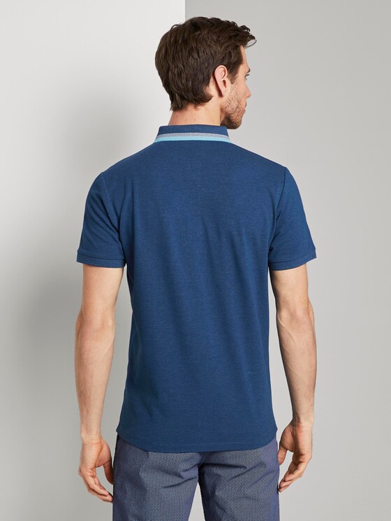 Poloshirt mit Brusttasche - Männer - after dark blue white melange Poloshirt mit Brusttasche - Männer - after dark blue white melange - 2 - TOM TAILOR