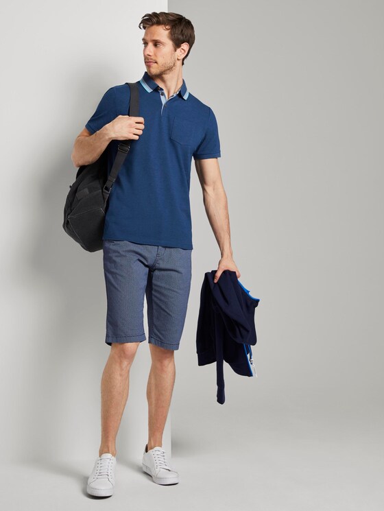 Poloshirt mit Brusttasche - Männer - after dark blue white melange Poloshirt mit Brusttasche - Männer - after dark blue white melange - 3 - TOM TAILOR