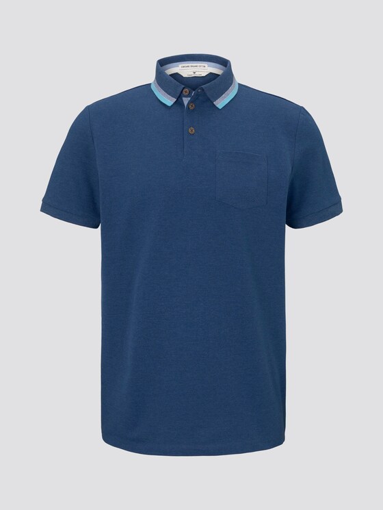 Poloshirt mit Brusttasche - Männer - after dark blue white melange Poloshirt mit Brusttasche - Männer - after dark blue white melange - 7 - TOM TAILOR