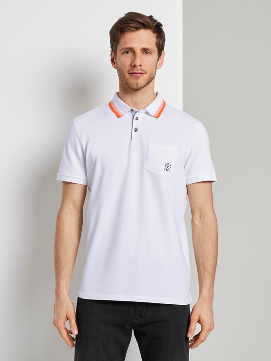 Poloshirt mit Brusttasche - Männer - White Poloshirt mit Brusttasche - Männer - White - 1 - TOM TAILOR