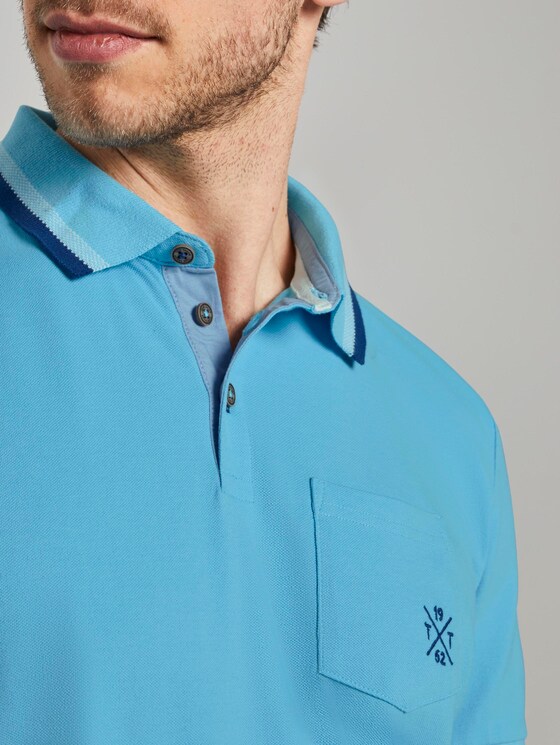 Poloshirt mit Brusttasche - Männer - crystal sea blue Poloshirt mit Brusttasche - Männer - crystal sea blue - 9 - TOM TAILOR