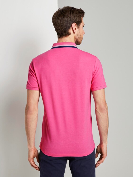 Poloshirt mit Brusttasche - Männer - carmine pink white melange Poloshirt mit Brusttasche - Männer - carmine pink white melange - 2 - TOM TAILOR