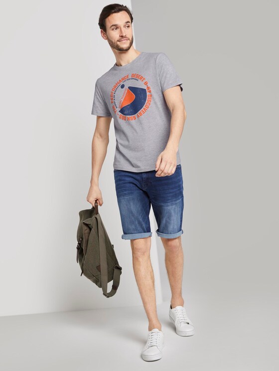 T-Shirt mit Wüsten-Print - Männer - Light Stone Grey Melange T-Shirt mit Wüsten-Print - Männer - Light Stone Grey Melange - 3 - TOM TAILOR