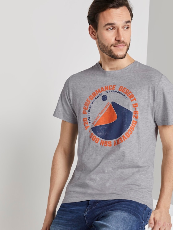 T-Shirt mit Wüsten-Print - Männer - Light Stone Grey Melange T-Shirt mit Wüsten-Print - Männer - Light Stone Grey Melange - 5 - TOM TAILOR