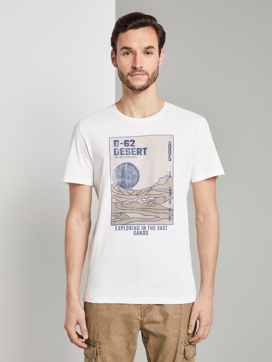 T-Shirt mit Wüsten-Print - Männer - Coconut Cream T-Shirt mit Wüsten-Print - Männer - Coconut Cream - 1 - TOM TAILOR