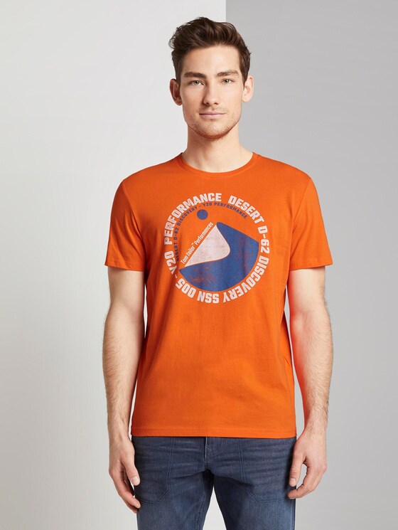 T-Shirt mit Wüsten-Print - Männer - true orange T-Shirt mit Wüsten-Print - Männer - true orange - 1 - TOM TAILOR
