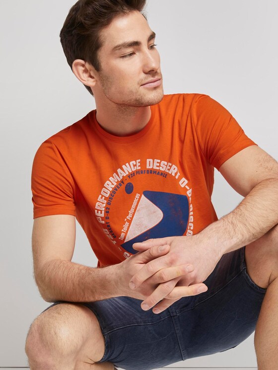 T-Shirt mit Wüsten-Print - Männer - true orange T-Shirt mit Wüsten-Print - Männer - true orange - 5 - TOM TAILOR