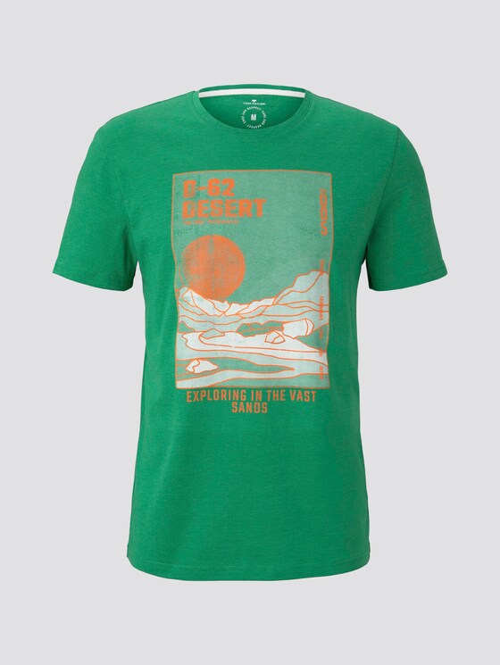 T-Shirt mit Wüsten-Print - Männer - jolly green white melange T-Shirt mit Wüsten-Print - Männer - jolly green white melange - 7 - TOM TAILOR