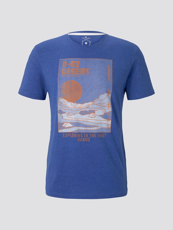 T-Shirt mit Wüsten-Print - Männer - royal blue white melange T-Shirt mit Wüsten-Print - Männer - royal blue white melange - 7 - TOM TAILOR