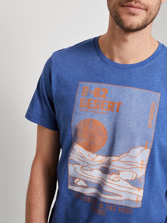 T-Shirt mit Wüsten-Print - Männer - royal blue white melange T-Shirt mit Wüsten-Print - Männer - royal blue white melange - 9 - TOM TAILOR