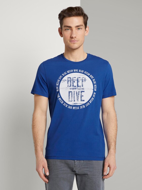 T-Shirt mit Print - Männer - Shiny Royal T-Shirt mit Print - Männer - Shiny Royal - 1 - TOM TAILOR