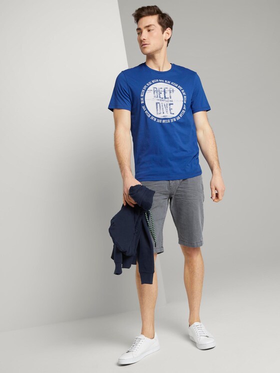 T-Shirt mit Print - Männer - Shiny Royal T-Shirt mit Print - Männer - Shiny Royal - 3 - TOM TAILOR