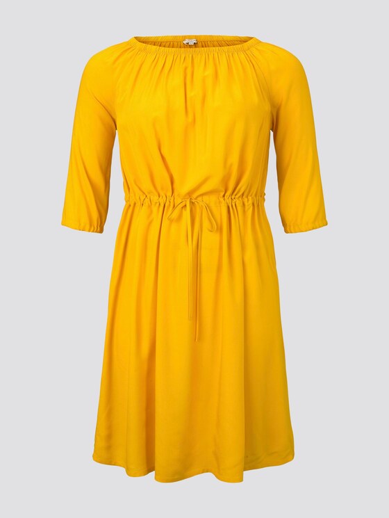 Curvy - Schulterfreies Midi-Kleid mit verstellbarem Bund - Frauen - deep golden yellow Curvy - Schulterfreies Midi-Kleid mit verstellbarem Bund - Frauen - deep golden yellow - 7 - My True Me