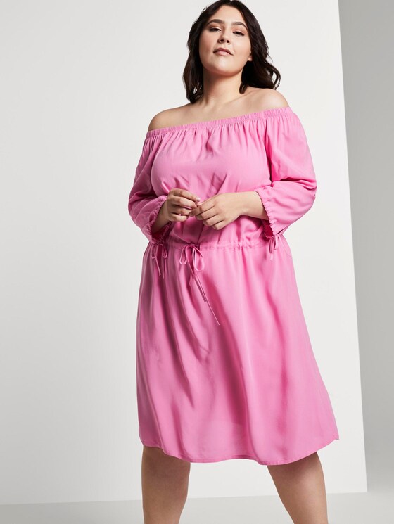 Schulterfreies Midi-Kleid mit verstellbarem Bund - Frauen - dusty orchid Schulterfreies Midi-Kleid mit verstellbarem Bund - Frauen - dusty orchid - 5 - My True Me