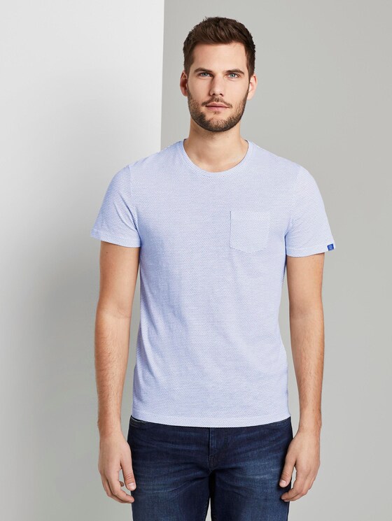 Schlichtes T-Shirt - Männer - white waves design Schlichtes T-Shirt - Männer - white waves design - 1 - TOM TAILOR