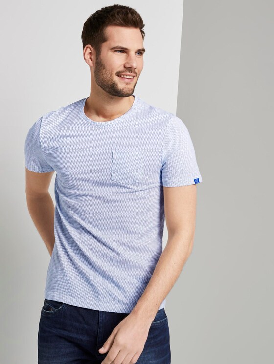 Schlichtes T-Shirt - Männer - white waves design Schlichtes T-Shirt - Männer - white waves design - 5 - TOM TAILOR