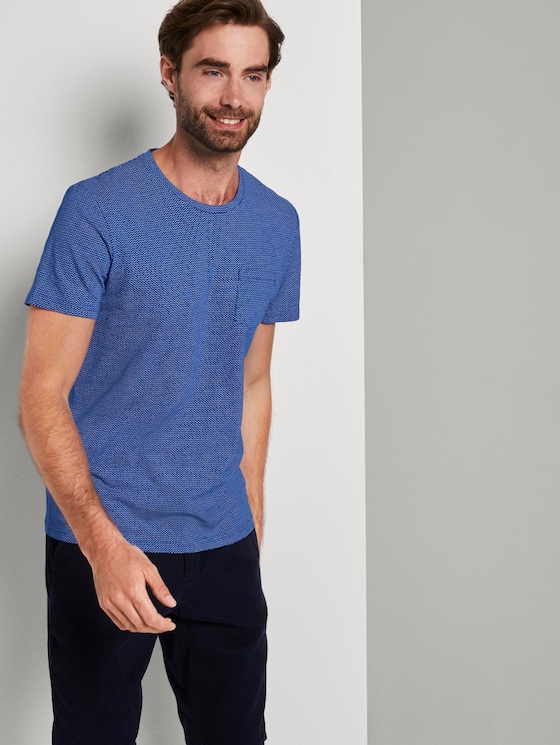 Schlichtes T-Shirt - Männer - violet blue waves design Schlichtes T-Shirt - Männer - violet blue waves design - 5 - TOM TAILOR