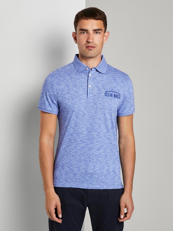 Meliertes Poloshirt - Männer - violet blue coloured melange Meliertes Poloshirt - Männer - violet blue coloured melange - 1 - TOM TAILOR