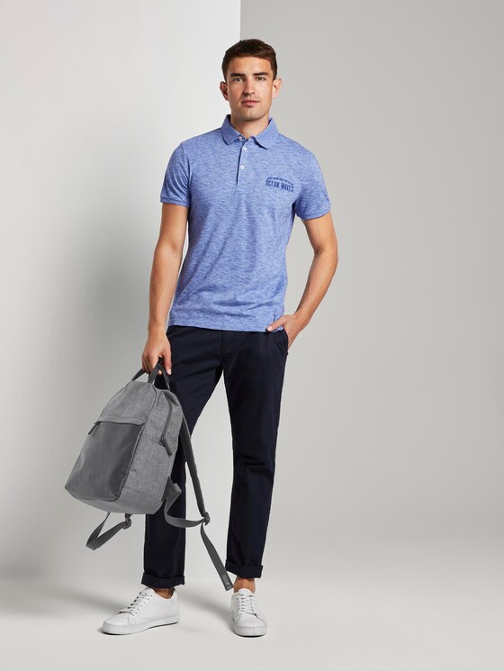 Meliertes Poloshirt - Männer - violet blue coloured melange Meliertes Poloshirt - Männer - violet blue coloured melange - 3 - TOM TAILOR