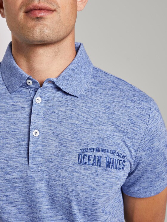 Meliertes Poloshirt - Männer - violet blue coloured melange Meliertes Poloshirt - Männer - violet blue coloured melange - 9 - TOM TAILOR