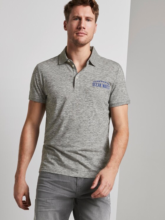 Meliertes Poloshirt - Männer - grey coloured melange Meliertes Poloshirt - Männer - grey coloured melange - 5 - TOM TAILOR