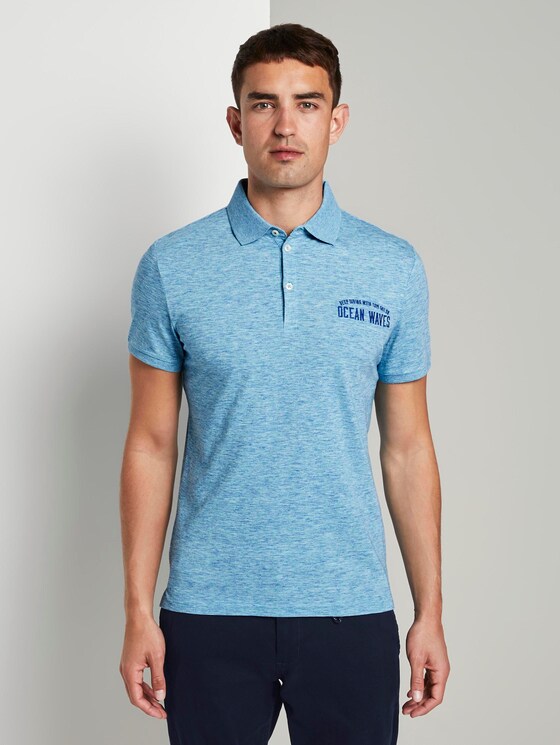 Meliertes Poloshirt - Männer - teal coloured melange Meliertes Poloshirt - Männer - teal coloured melange - 1 - TOM TAILOR