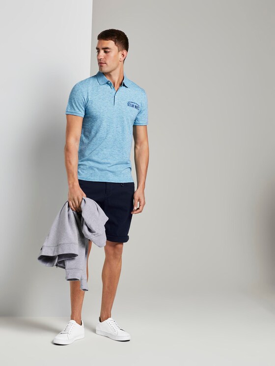 Meliertes Poloshirt - Männer - teal coloured melange Meliertes Poloshirt - Männer - teal coloured melange - 3 - TOM TAILOR