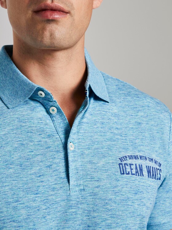 Meliertes Poloshirt - Männer - teal coloured melange Meliertes Poloshirt - Männer - teal coloured melange - 9 - TOM TAILOR