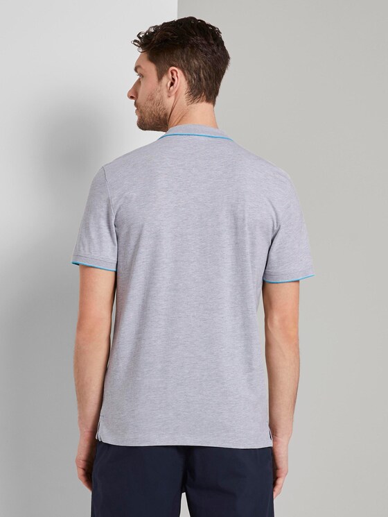 Poloshirt mit Kontraststreifen - Männer - Light Stone Grey Melange Poloshirt mit Kontraststreifen - Männer - Light Stone Grey Melange - 2 - TOM TAILOR