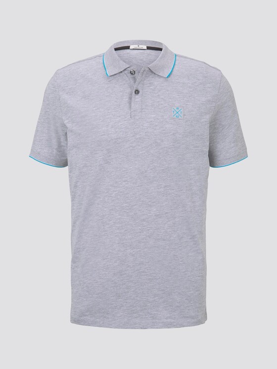 Poloshirt mit Kontraststreifen - Männer - Light Stone Grey Melange Poloshirt mit Kontraststreifen - Männer - Light Stone Grey Melange - 7 - TOM TAILOR