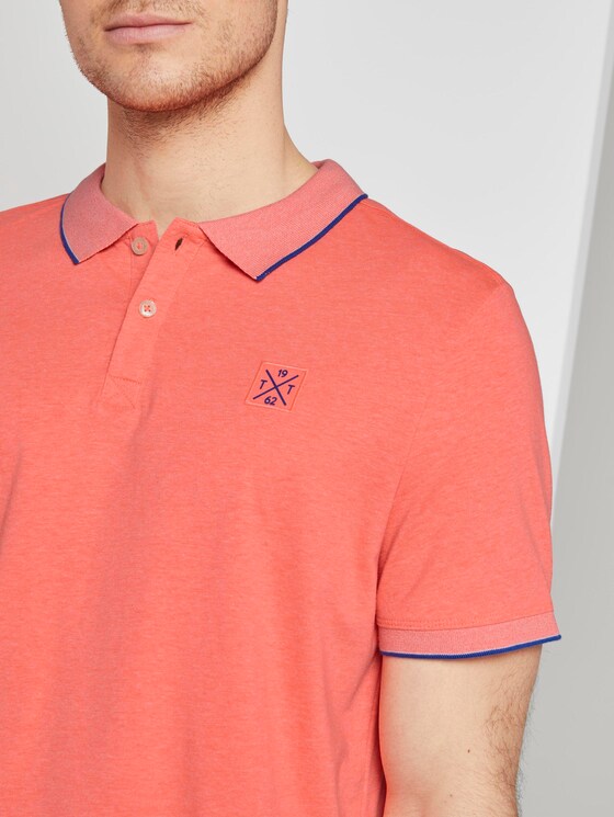 Poloshirt mit Kontraststreifen - Männer - neon pink white melange Poloshirt mit Kontraststreifen - Männer - neon pink white melange - 9 - TOM TAILOR