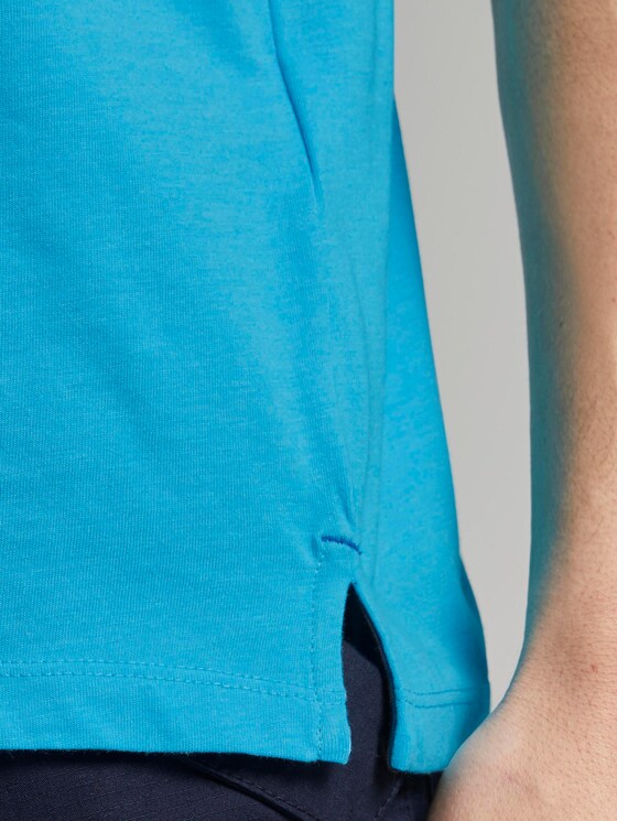 Polo shirt with contrasting stripes - Men - clear blue white melange Polo shirt with contrasting stripes - Men - clear blue white melange - 10 - TOM TAILOR