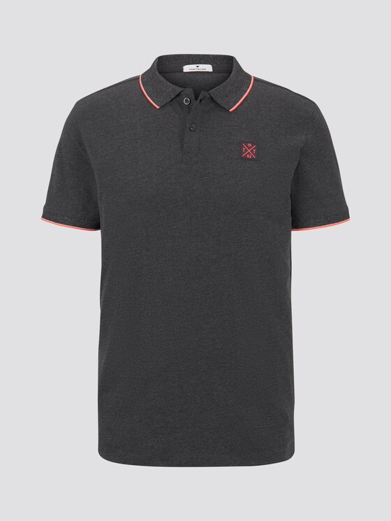 Poloshirt mit Kontraststreifen - Männer - dark grey white melange Poloshirt mit Kontraststreifen - Männer - dark grey white melange - 7 - TOM TAILOR